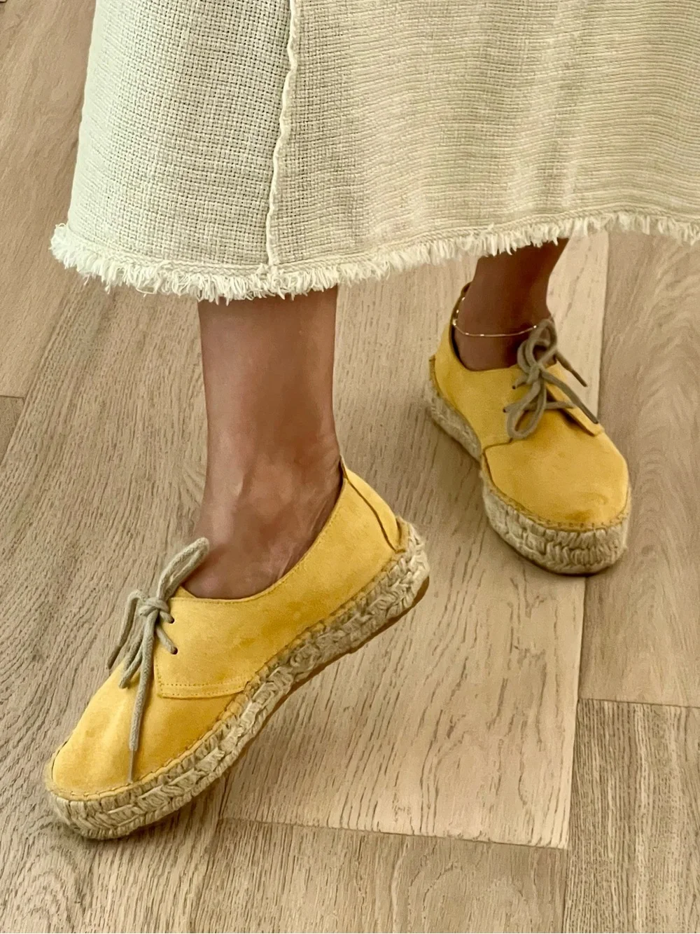 Yellow Lace-Up Espadrille Sneakers - Casa Hernanz, Madrid